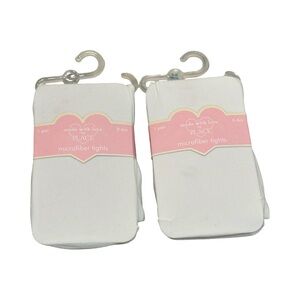 NWT Children’s Place Baby 0-6M White Microfiber Tights- Set of 2